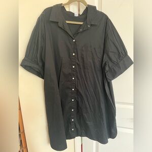 Old Navy Black Cotton Shirt Dress